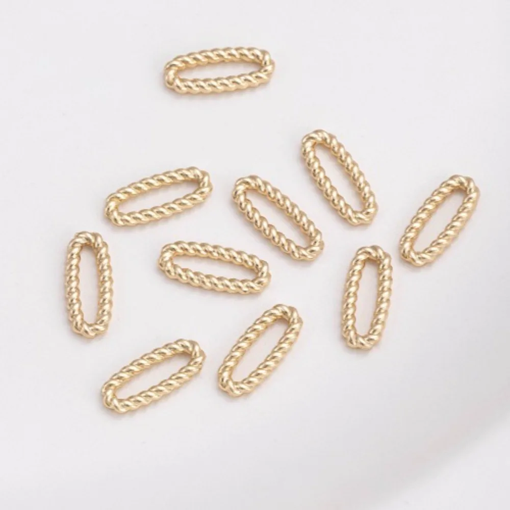 

14K Gold-wrapped Closed Ring Oval Twist Ring Handmade Accessories DIY Bracelet Necklace Earrings Jewelry Materials