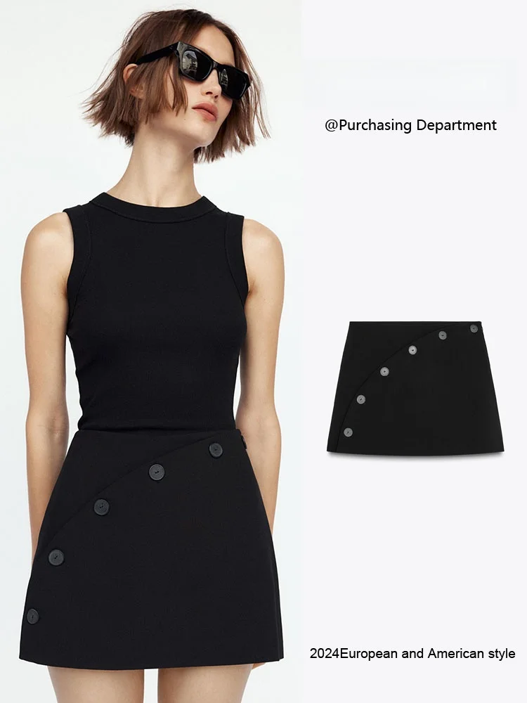 Fashionable A-Line  Skirt High Waist Straight Cut Casual Summer New Arrival Women's Skirt Commute Style  Color