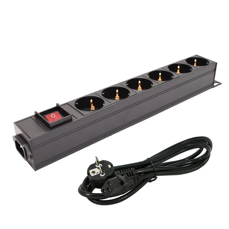 

PDU Power Strip New 16A German standard Socket with switch C13 Interface Engineering Network Cabinet 6 AC EU output jack