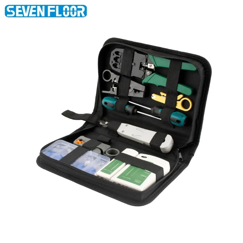 Cat5 RJ45 Crimping Tool Kit 8P6P4P Network Tester Krone Punch Down Tool Cable Strippers Screwdrivers K1 Connectors Plugs Boots