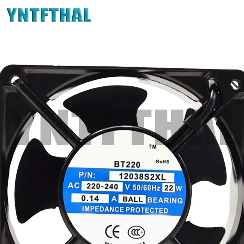 

12CM New Fan 12038S2XL BT220 AC220-240V 12038 0.14A 22W 120*120*38MM Square Cooling 2-PIN