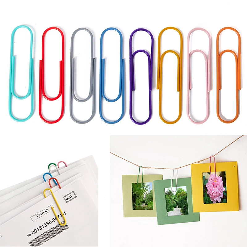 10Pcs /Lot 100mm Big Size Paper Clips Office Supplies Clip Bookmark Metal Office Accessories