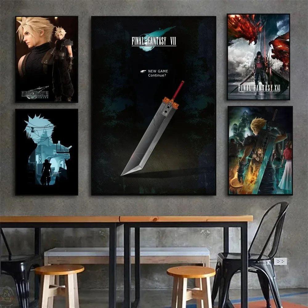 1pc Popular Games Final Fantasy VII Remake Poster Poster Stickers Art Wall Murals Decor Game Gifts Kawaii HD Painting Cat Cars