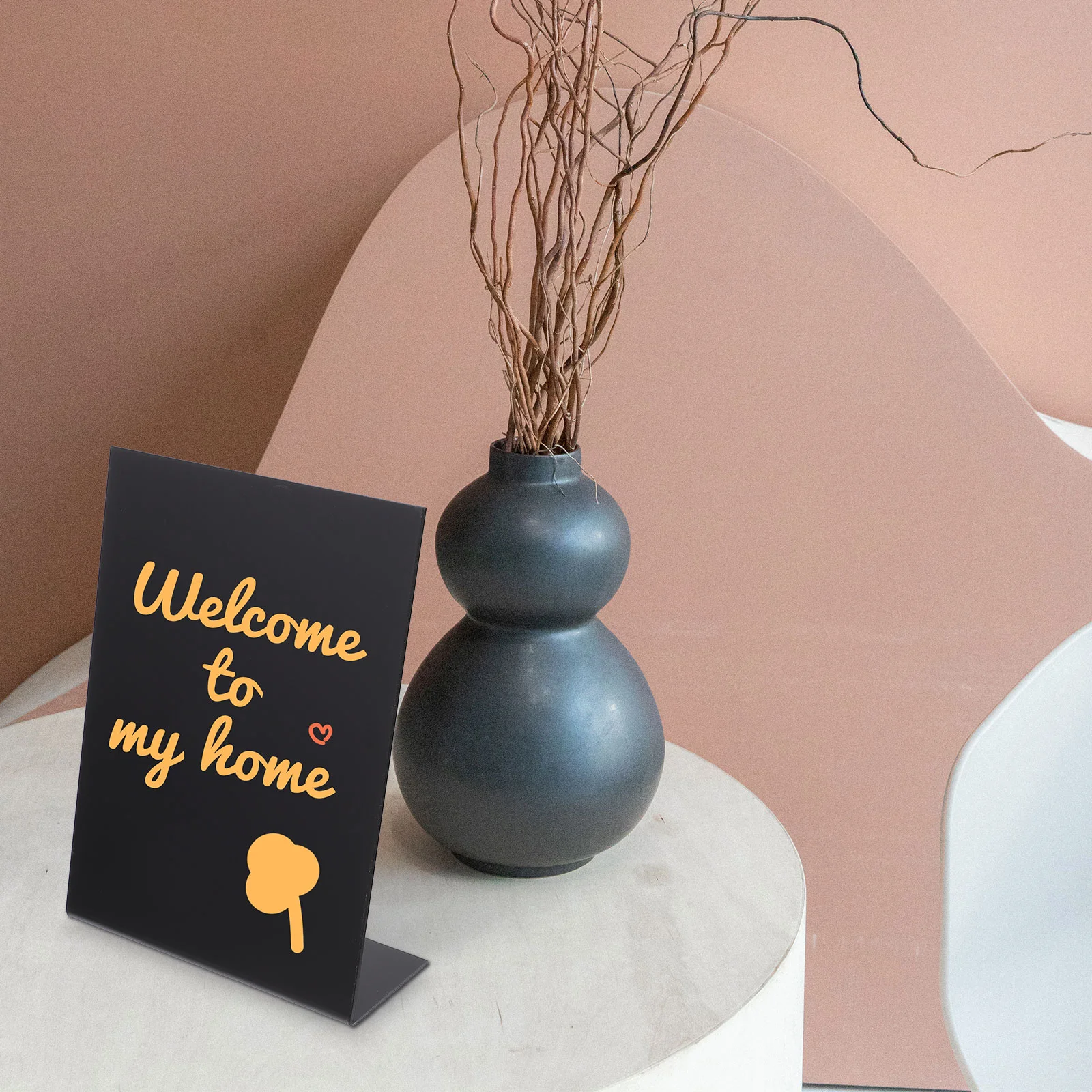 Mini Acrylic Chalkboard Sign 10x15cm Tabletop Easel Home Office Decor Note Display Writing Message Notice Stand Desk