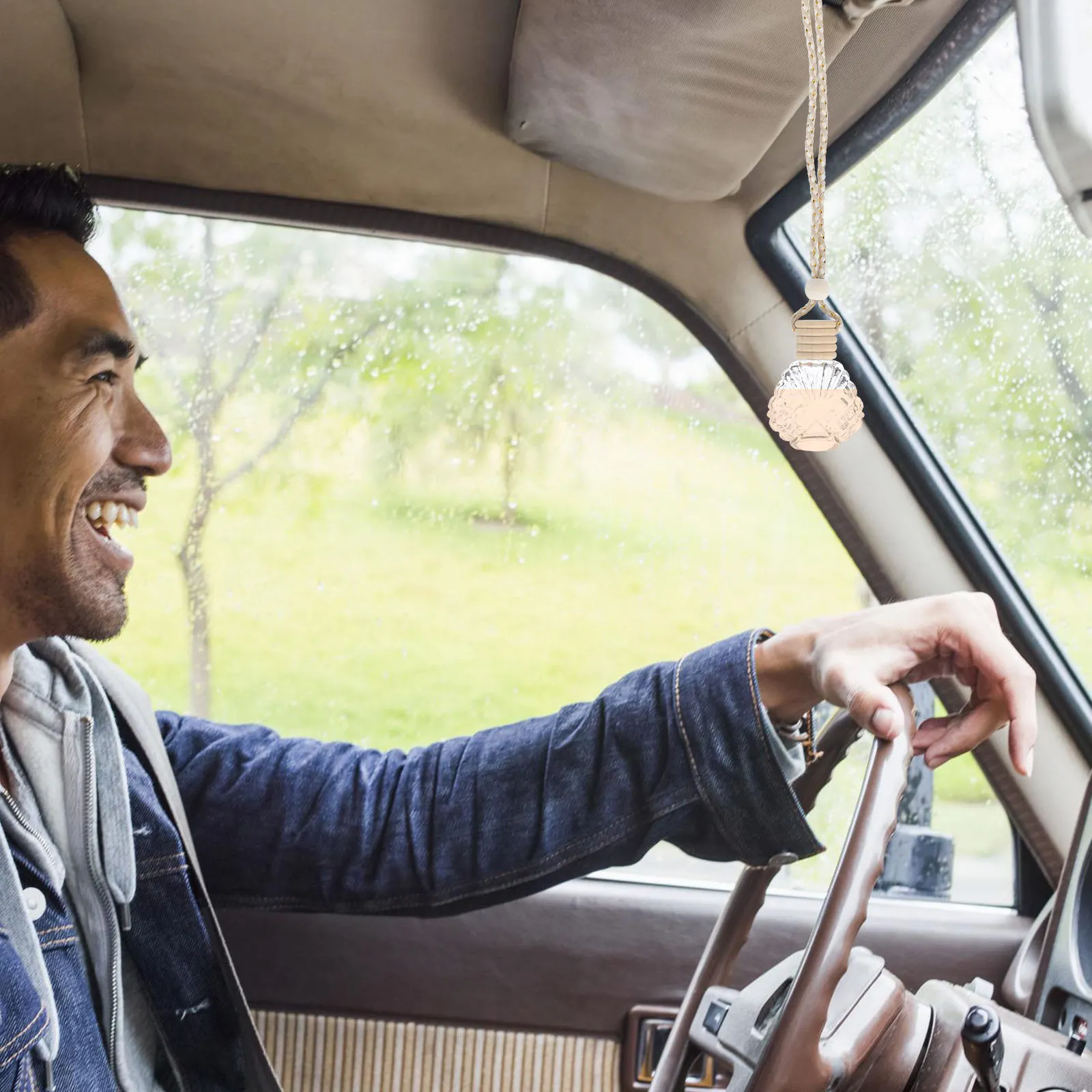 

6 Pcs Air Freshener Car Interior Perfume Diffuse Bottle Aroma Hanging Fragrance Glass Aromatherapy Bottles Pendant