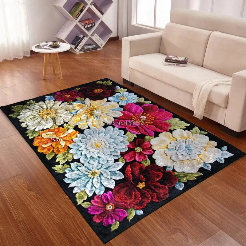 

200X300CM Gold Diamond Velvet Printed Carpet Living Room Coffee Table Carpet Bedroom Bedside Mats Can Be Customized