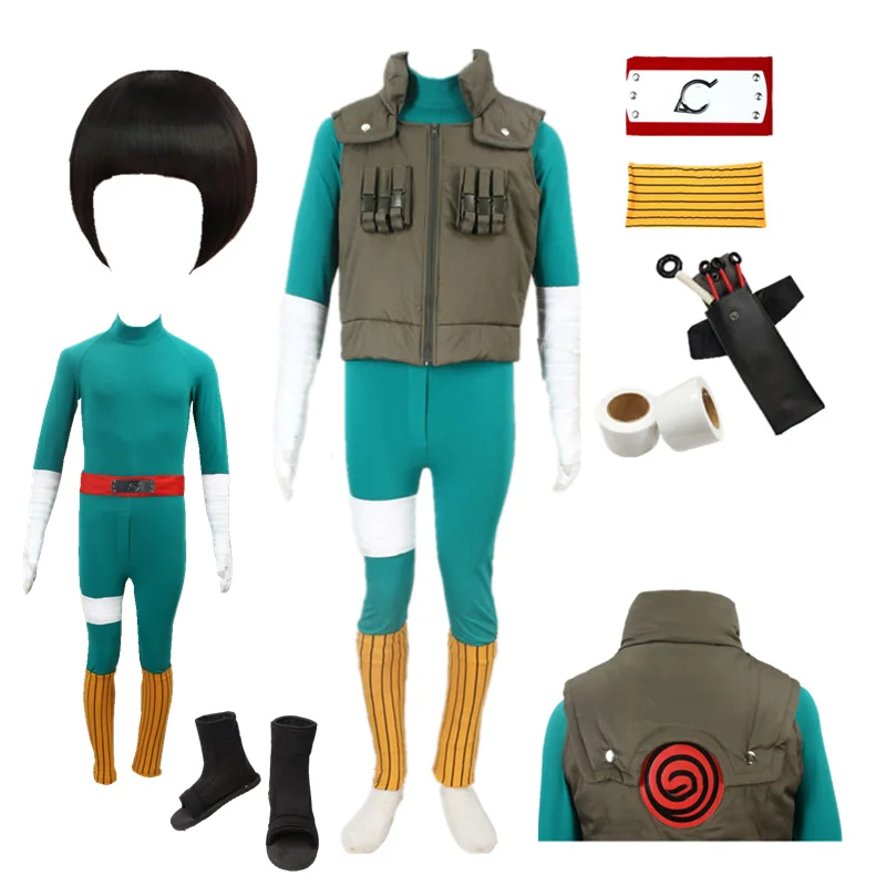 

Anime cosplay Shippuden Rock Lee Green Vest Cosplay Halloween Costumes comic cosplay