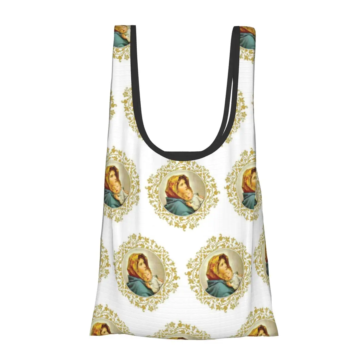 

Дева Мария с Иисусом, детская портативная сумка-тоут, сумки для покупок, складная сумка-шоппер, продуктовая сумка, сумка на плечо