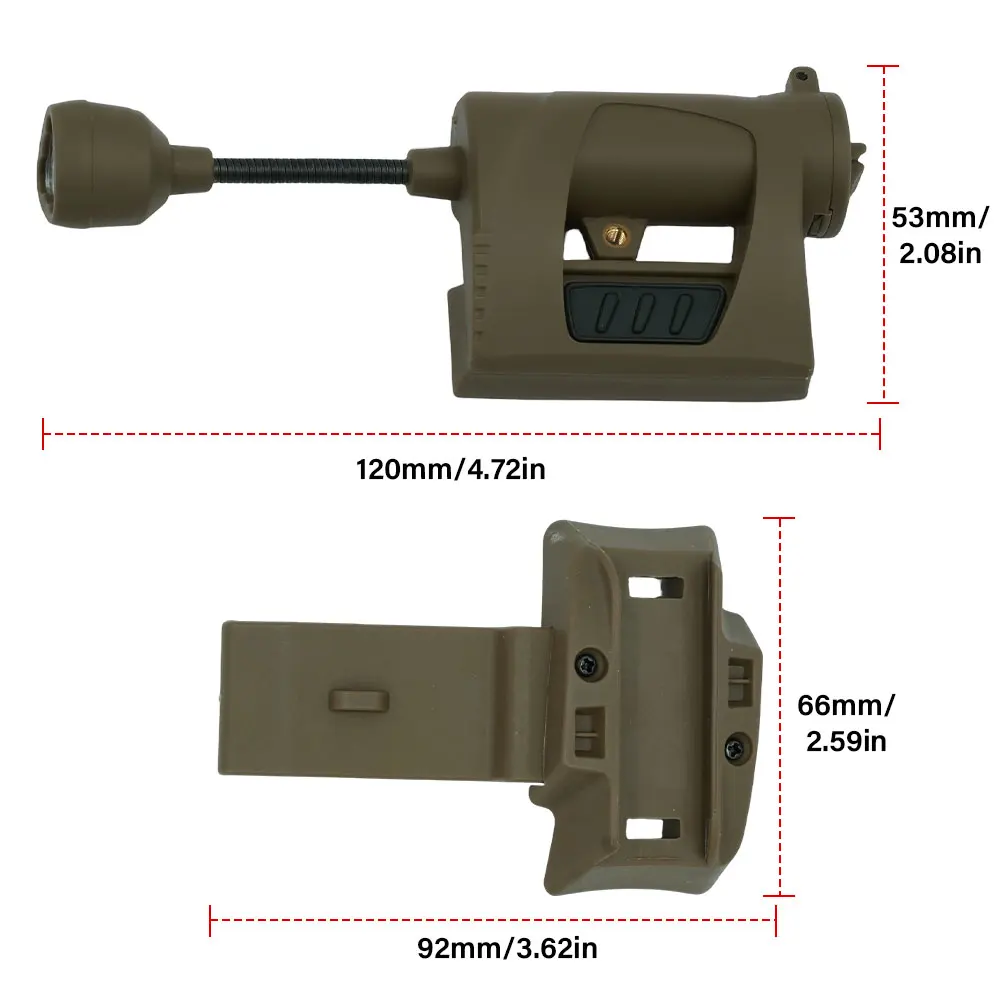 Taktische Helmleuchte, 3 Modi, LED-Taschenlampe, Helmlampe für Outdoor-Nachtbeleuchtung, Laser, Jagd, Militär, Radfahren, Angeln – Detail 33