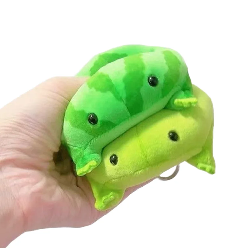 Cartoon Anime Green Frog Plush Toy PP Cotton Decompress Animals Fluffy Frog Figurine Soft Frog Plushie Pendant Cute Ornaments