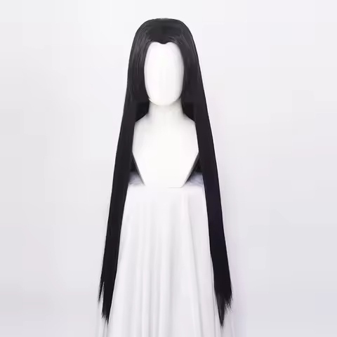 One Piece Boa Hancock Cosplay Wig 100cm Long Black Anime Heat Resistant Synthetic Hair Wigs + a wig cap