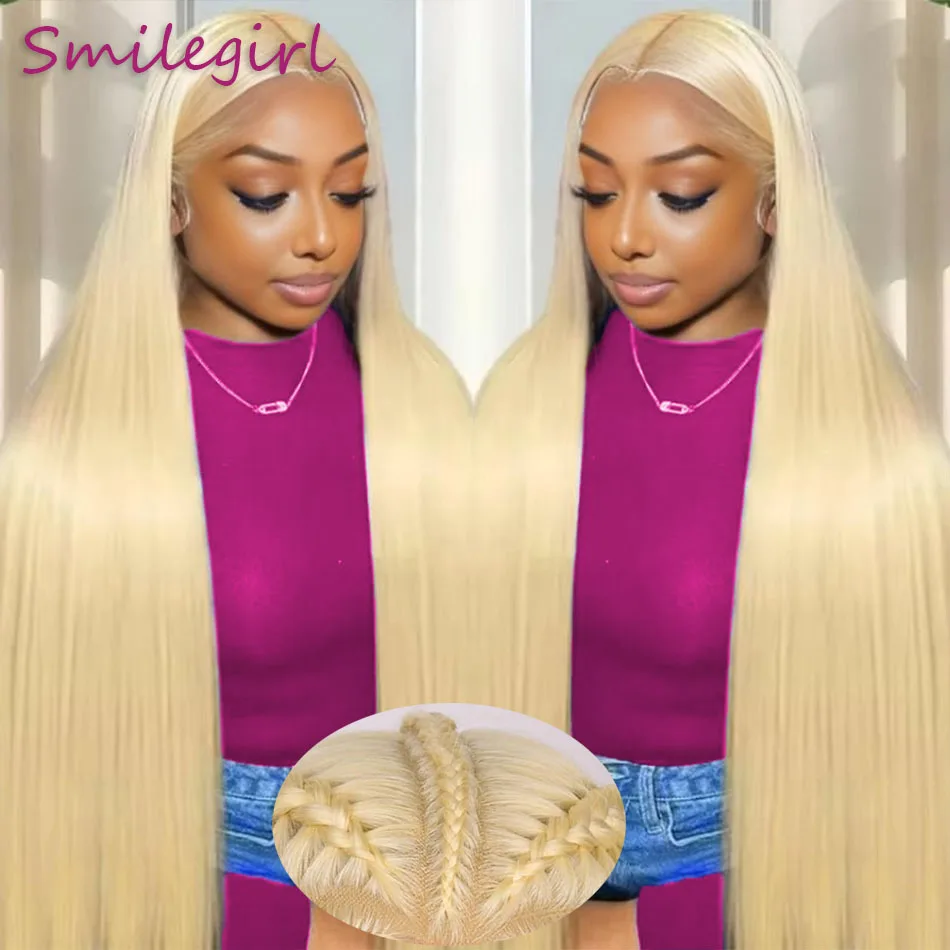 

Straight 613 Lace Front Wig Human Hair Blonde 30 Inch 13X6 HD Transparent Lace Frontal Wigs Human Hair 250% Density for Women