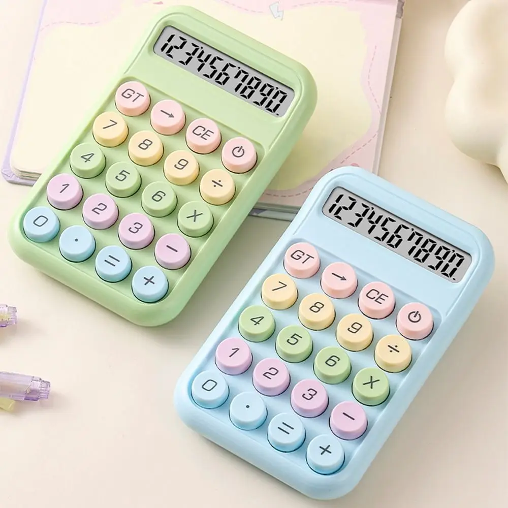 10-digit Display Electronic Calculator Transparent Design Lcd Display Mechanical Keyboard Calculator Large Buttons Anti-slip Pad