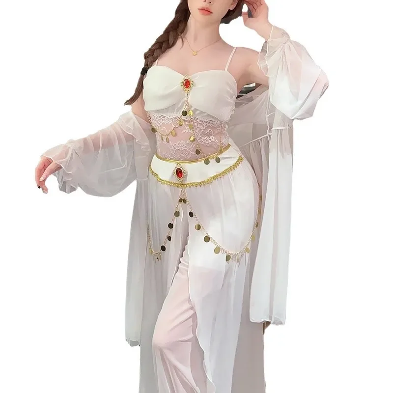 جديد Homewear سيدة منامة مجموعة 3 قطع المتسكعون خمر الأميرة نمط ملابس خاصة ثوب النوم بلا أكمام بلوزات وسراويل أبلى
