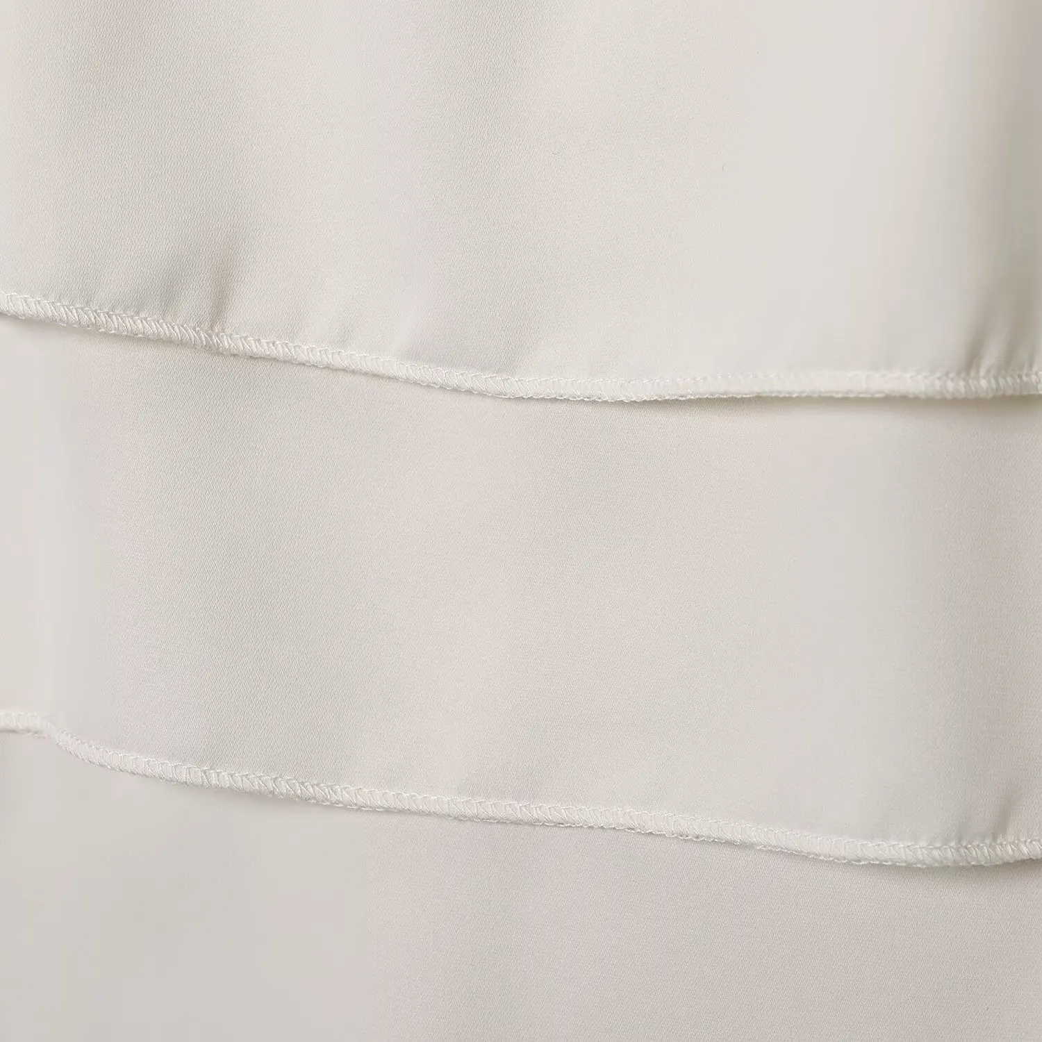 KASLEAD New Women's Faion Satin Feel Ruffle Hem Top redondo Ne Svel Longitud Regular Fibra de Poliéster 00%