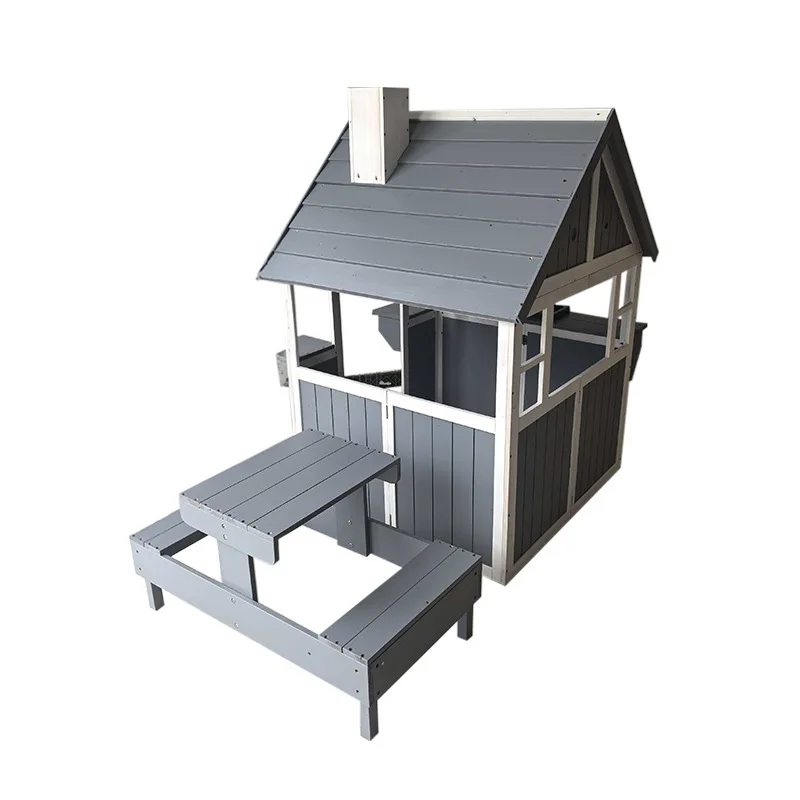 Courtyard Chalet Outdoor Climbing House Children's Games Assembled Tree House Tables and Chairs Fir Mobile Garden Solid Wood Hou
