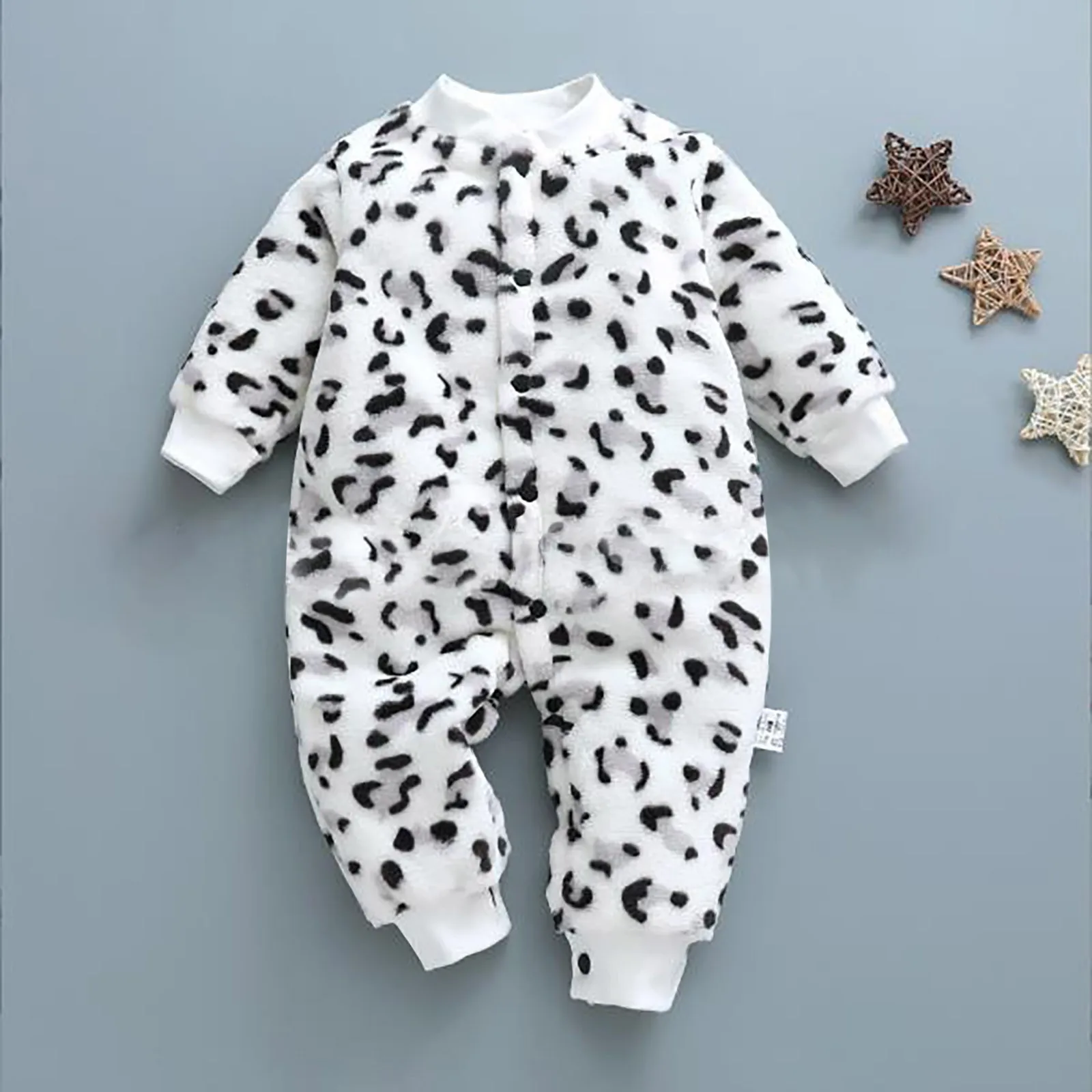 Autumn Thicken Baby Boys Girls Jumpsuits Warm Cotton Long Sleeve Breathable Newborn Bodysuit Toddler Fleece Infant Kids Rompers