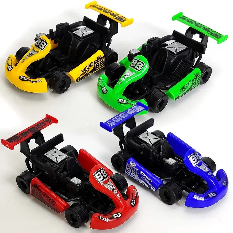 Juguete de colores aleatorios para niños, Mini rebote, Go Kart, modelo de carreras, juguetes de coche