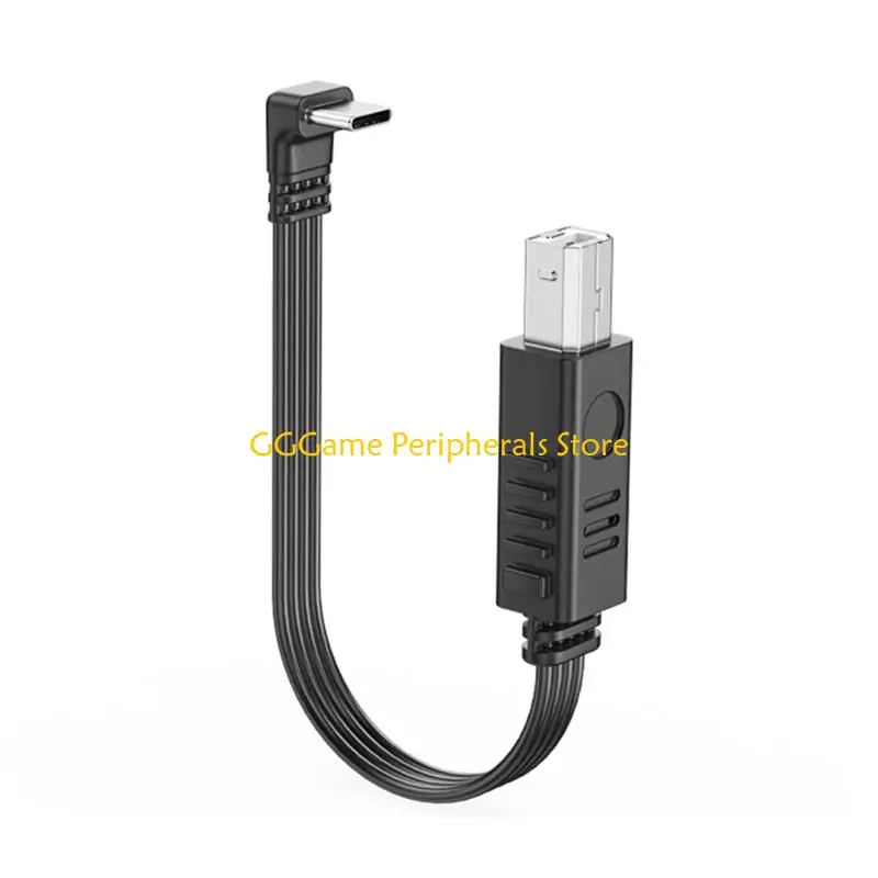 U55B USB C to USB B Data Cable for Daily Printer Connection, Flat 1M Silicone Cord with Molded Ends for Office Desk Use