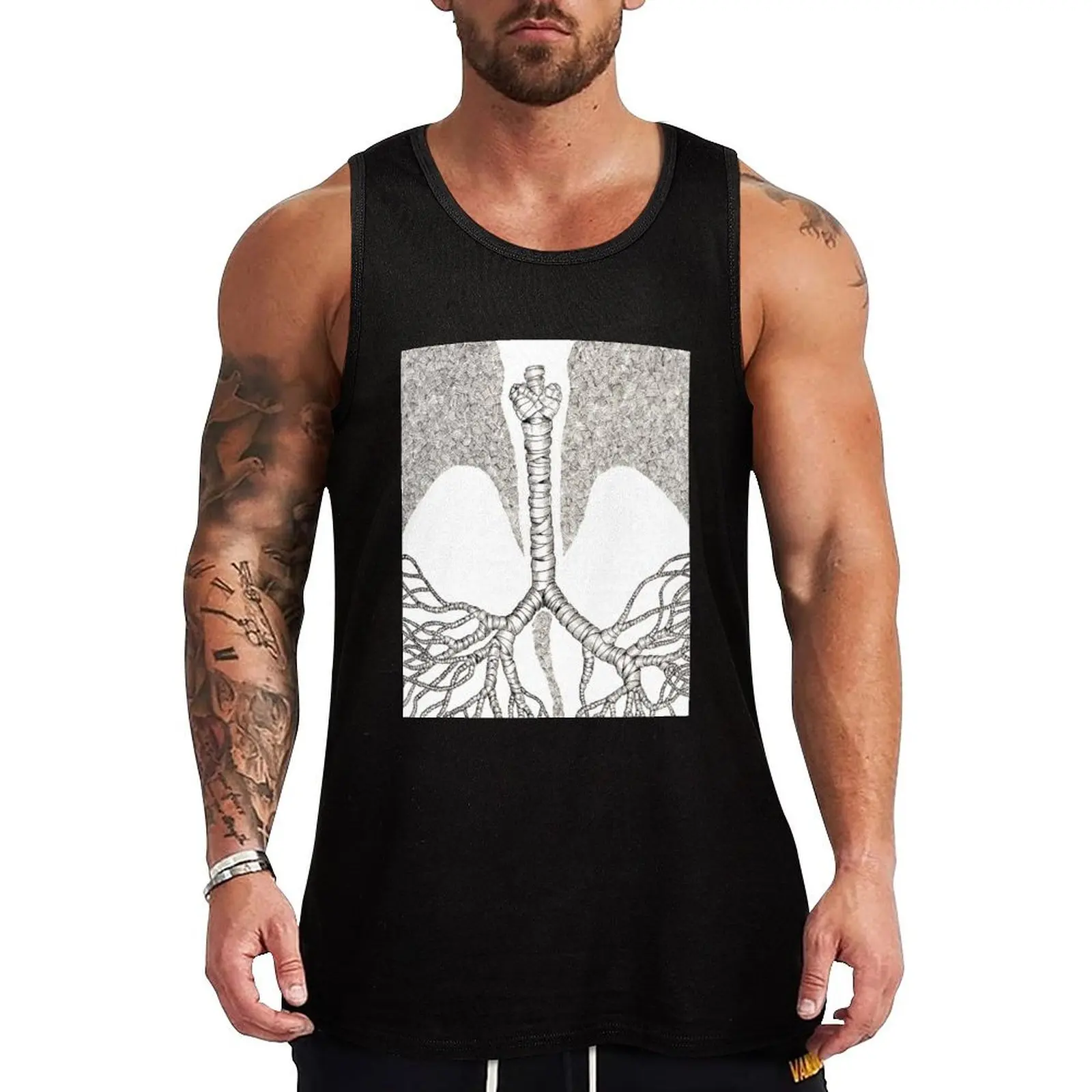

Wrapped Lungs Tank Top Athletic Workout Tank Top Moisture Wicking Lightweight