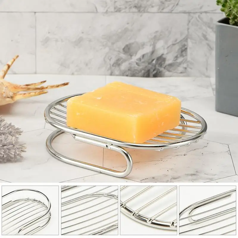 Stainless Steel Soapbar Dish Soap Dish Holder Soap Rack Stand Soap Dish Box Bathroom Soap rack  De Bains Porte Savon Douche