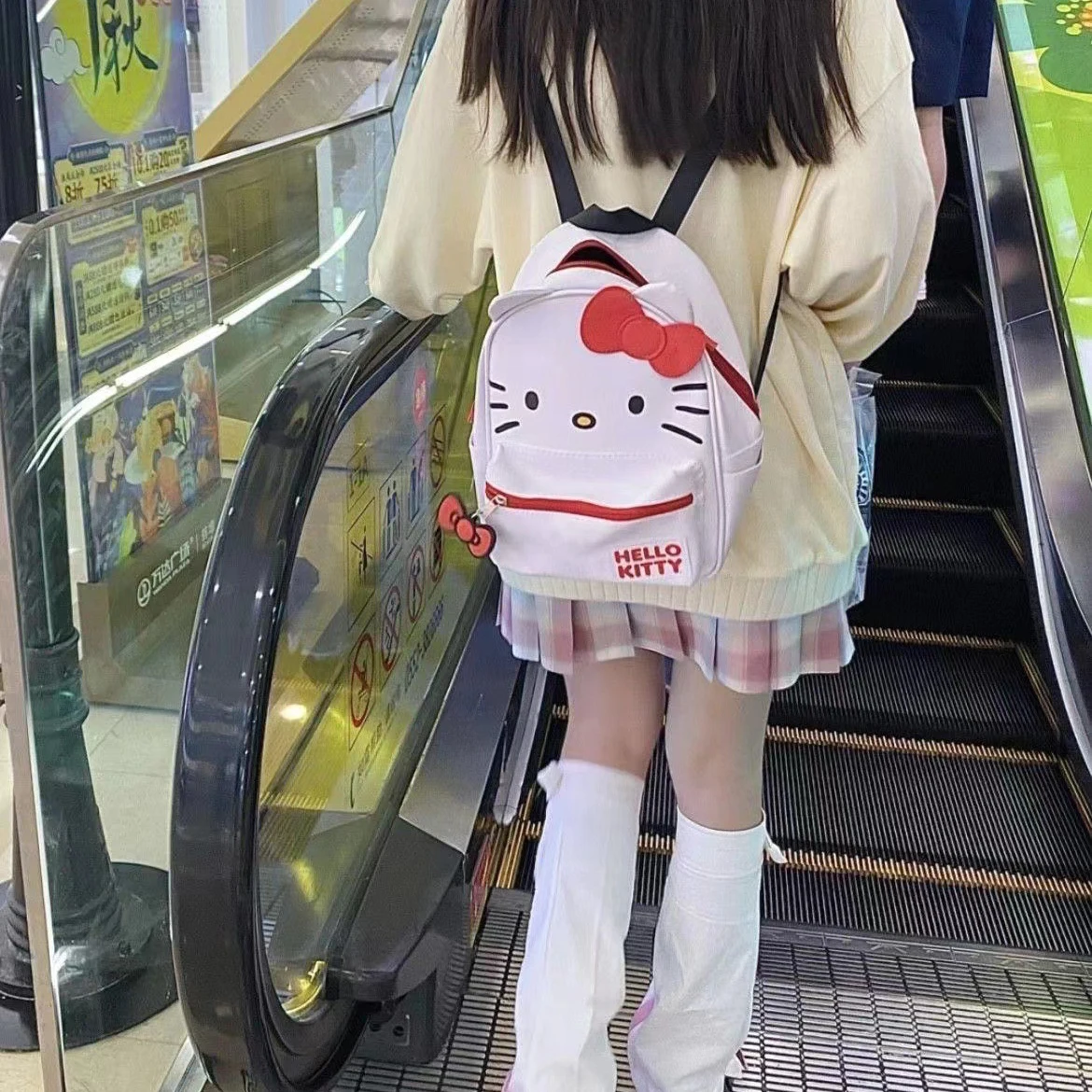 Sanrio Hello Kitty Ladies Backpack Cartoon Anime Cute Waterproof Backpack Stitched Student Bag Kids Girls Backpack Baby Bag