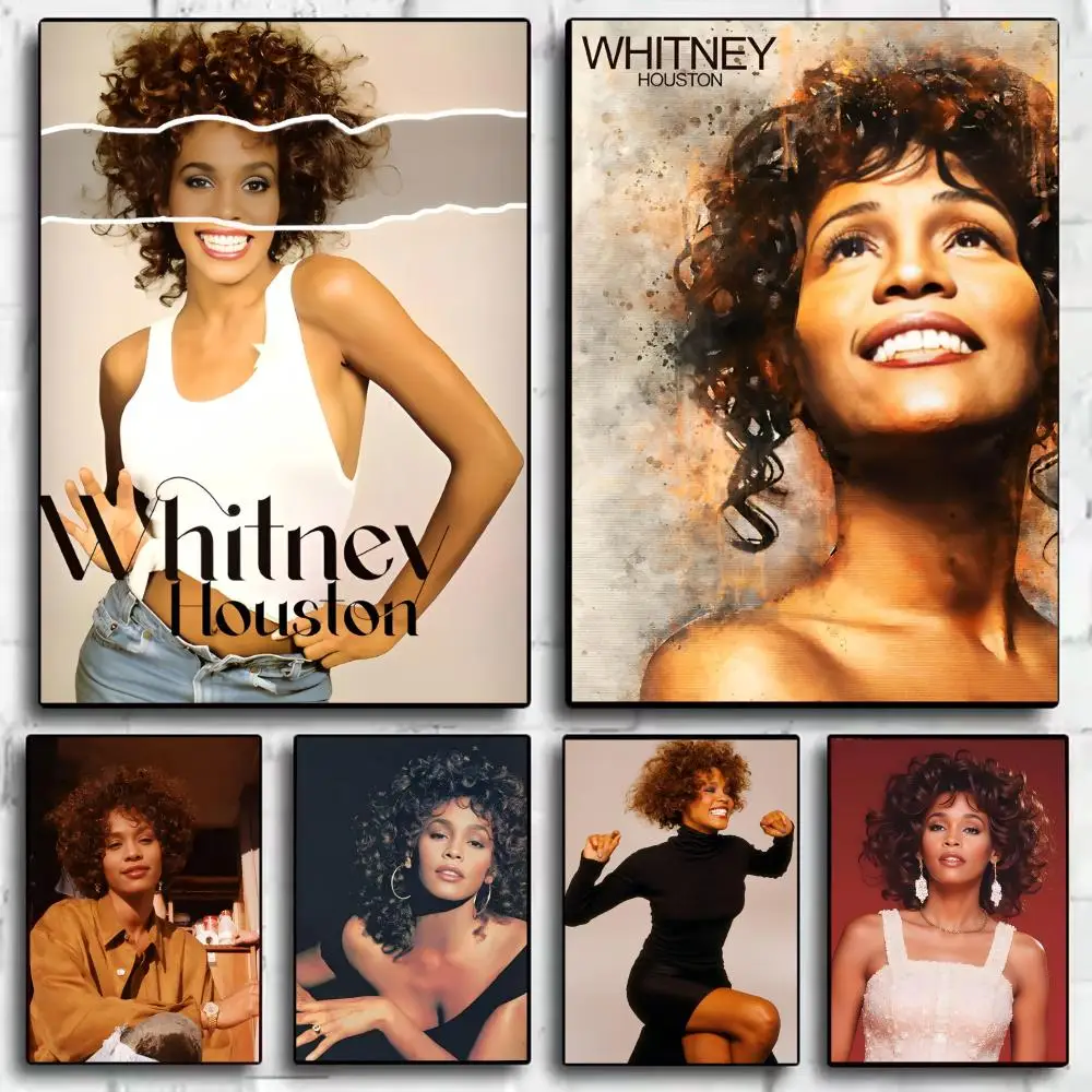 ملصقات ملصق W-Whitney هيوستن عالية الدقة مقاومة للماء لوحة فنية جدارية لغرفة النوم وغرفة المعيشة ديكور المنزل هدية تزيين #1