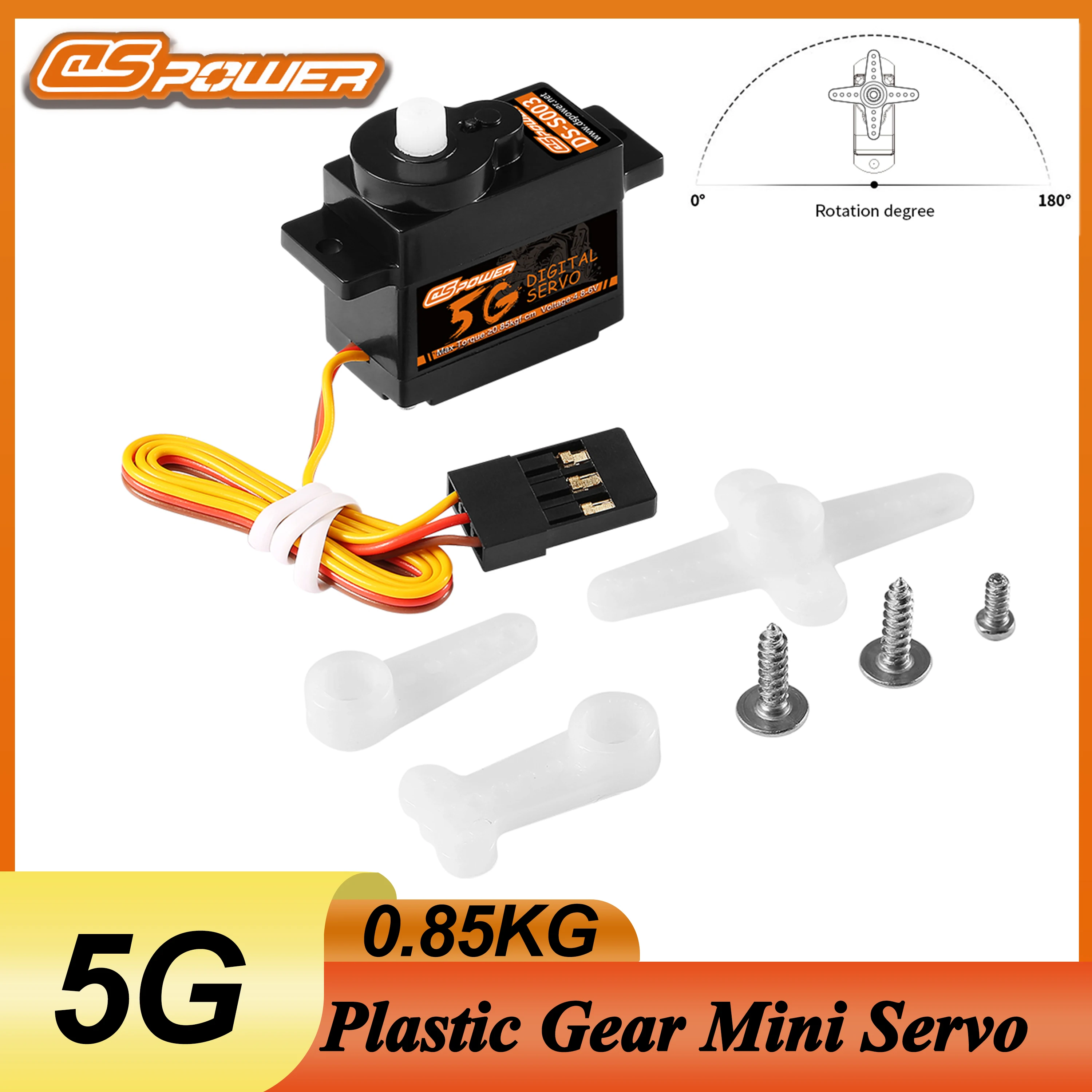 DSpower 5 g 0,85 kg Drehmoment Kunststoffgetriebe Micro Digital Servo für RC Auto Flugzeug Hubschrauber Starrflügelroboter WLtoys k969 k989 k999