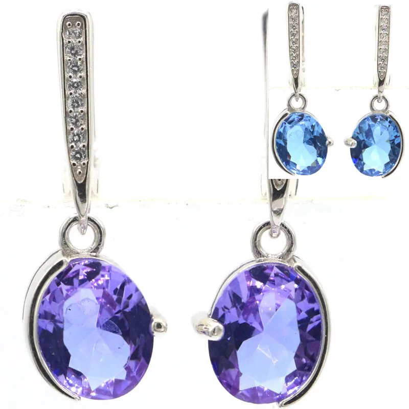 

Buy 4 Get 1 Free 27x10mm 4.7g Real 925 Solid Sterling Silver Earrings Zultanite Color Changing Alexandrite Topaz CZ Women