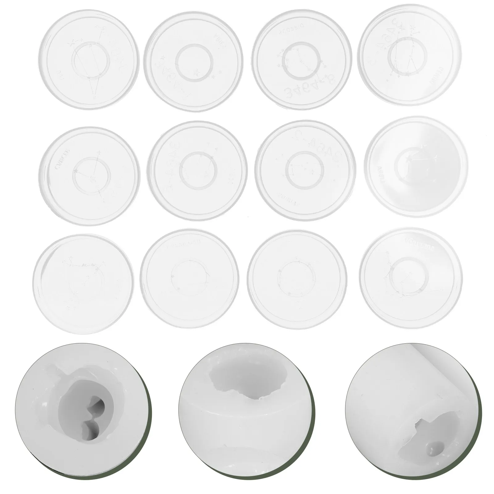 

Набор из 12 силиконовых форм для подставок под кружки в виде созвездий, круглые, для эпоксидной смолы, инструмент для рукоделия, для изготовления подставок ручной работы