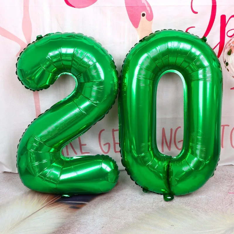 80 cm große grüne Zahlenballons, 32 Zoll Ziffernballon, Jahrestag, Geburtstag, Party-Dekoration – Detail 3