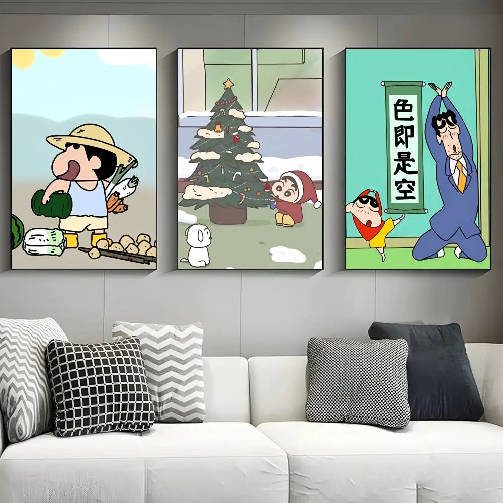 Anime Crayon Shin-Chan poster   Poster Wall Sticker Bedroom Bedside Decoration Modern Art Indoor Hanging Painting