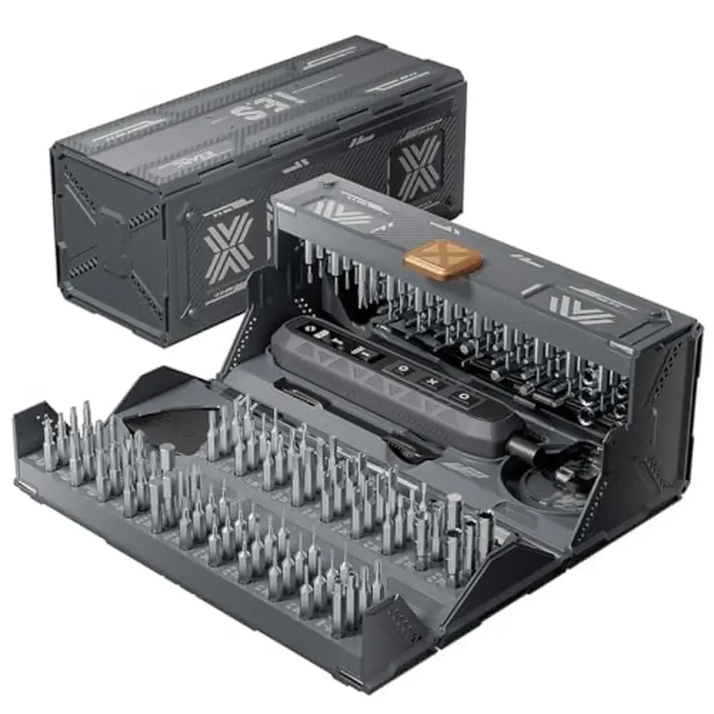 

Precision Electric Screwdriver Set Cordless 181 in 1 Kit with 160 Magnetic Bits