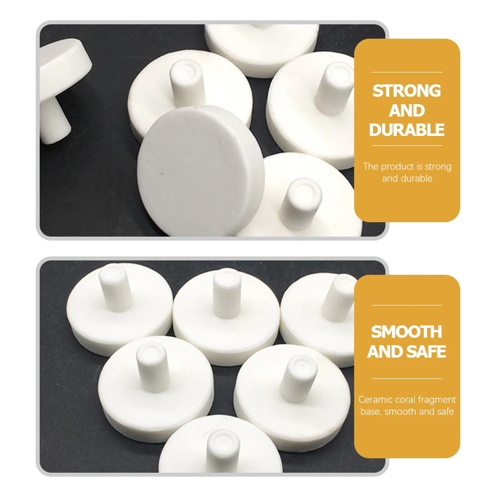 

10 Pcs Rack Coral Rack Ceramic Base Reef Plugs Aquarium Support Smooth St Decor Pet Supplies