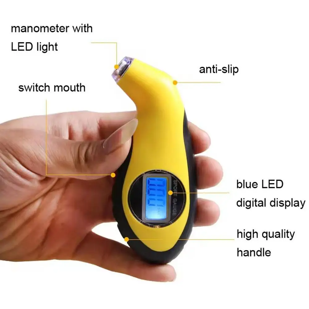 Car Tire Digital Barometer LCD Electronic Tester Digital Display Auto Motorcycle Tyre Pressure Diagnostic Tool Accessories