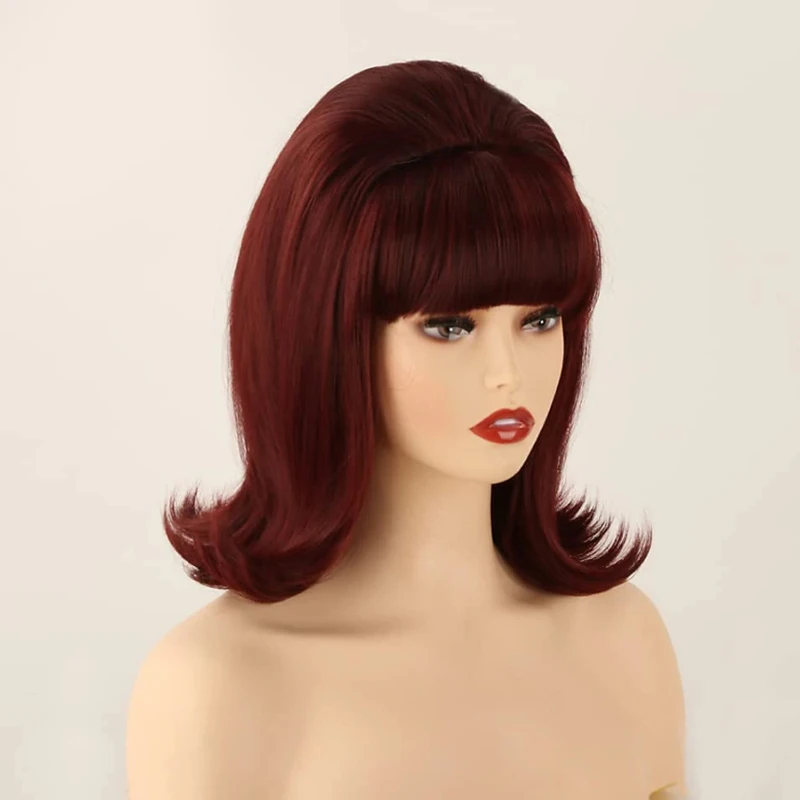 HAIRJOY Kunsthaar Damen Flip Perücken 70er Pinup Perücken 60er Retro Beehive Stil Vintage Look Halloween Kostüm Perücke – Detail 7