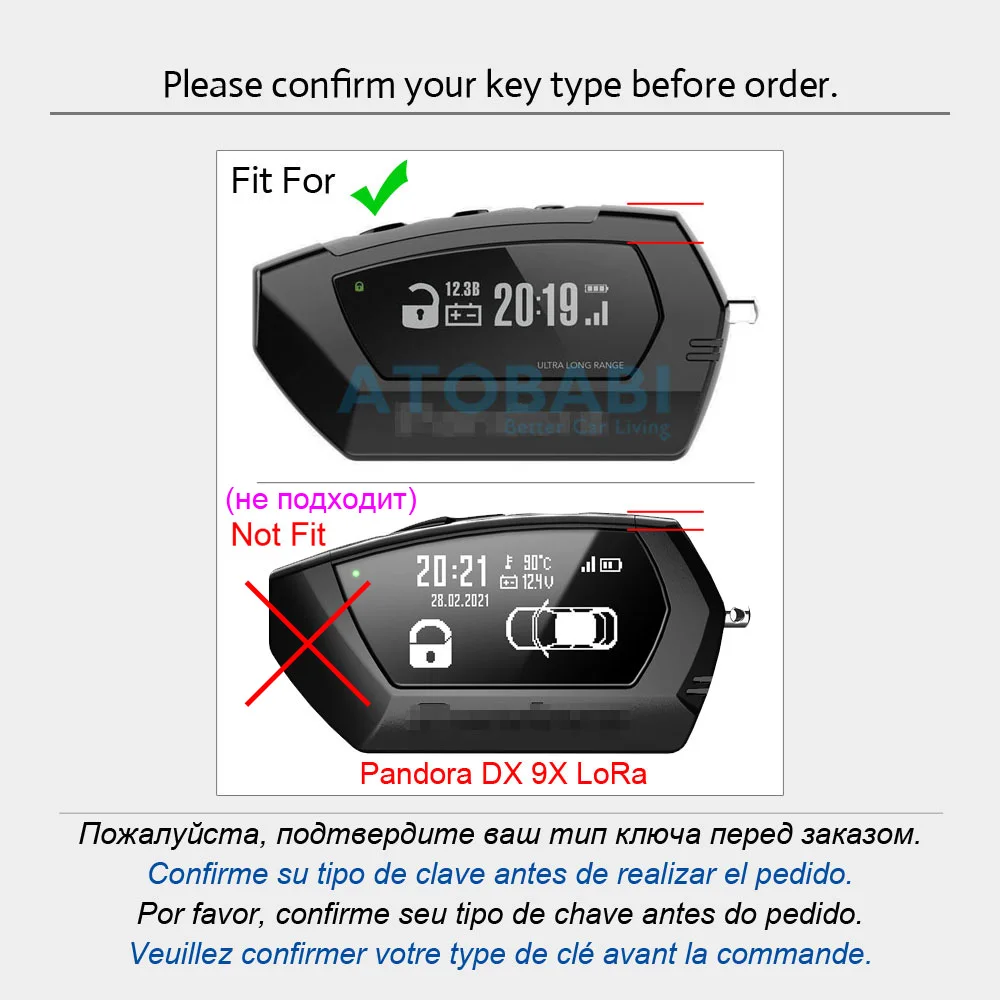 Leather Key Case Two Way Car Alarm LCD Remote Control Protector Cover For Pandora DX-90 D010 DX 90 91 6X 9X 90B 90BT 90L 42 Moto