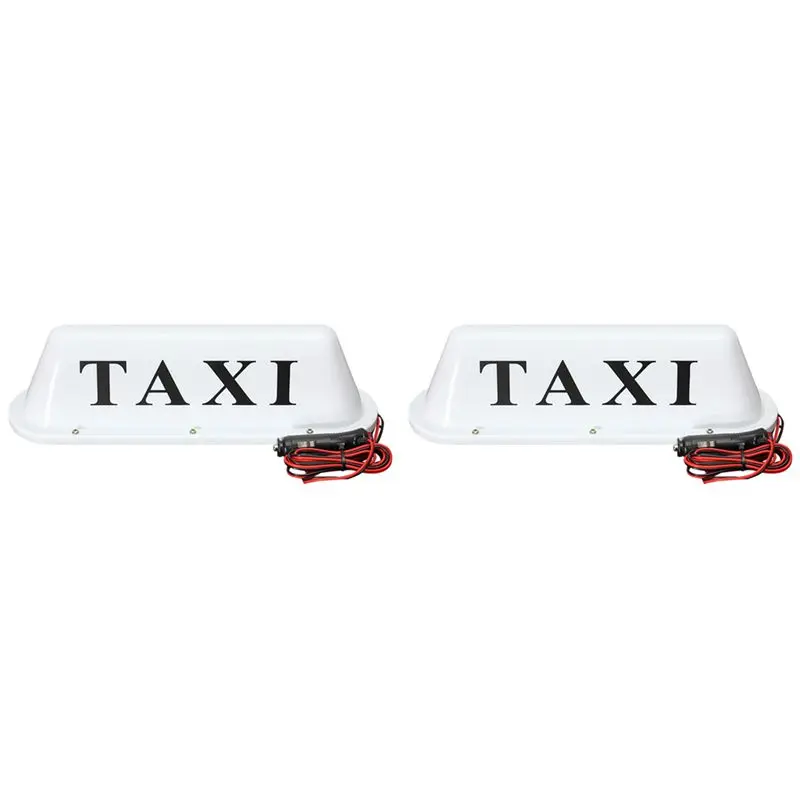 A04E-5X White Waterproof Taxi Magnetic Base Roof Top Car Cab LED Sign Light Lamp 12V PVC