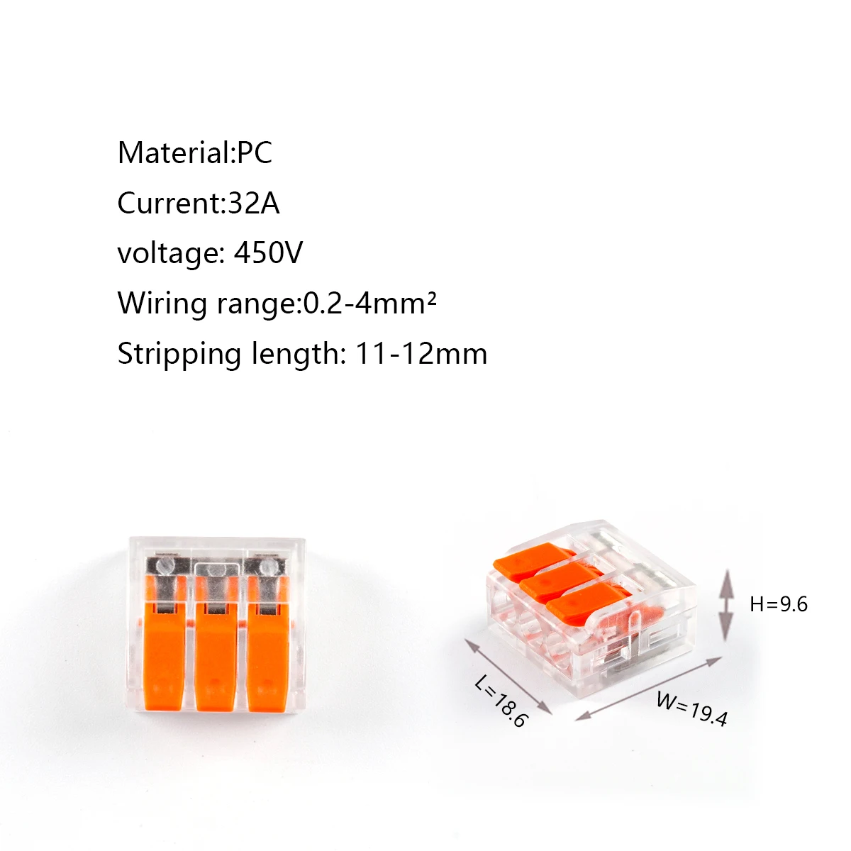 10Pcs/Lot Electrical PCT-412 PCT-413 Connectors Wire Block Clamp Terminal Cable Reusable Mini Quick Home Wire Terminal Connector