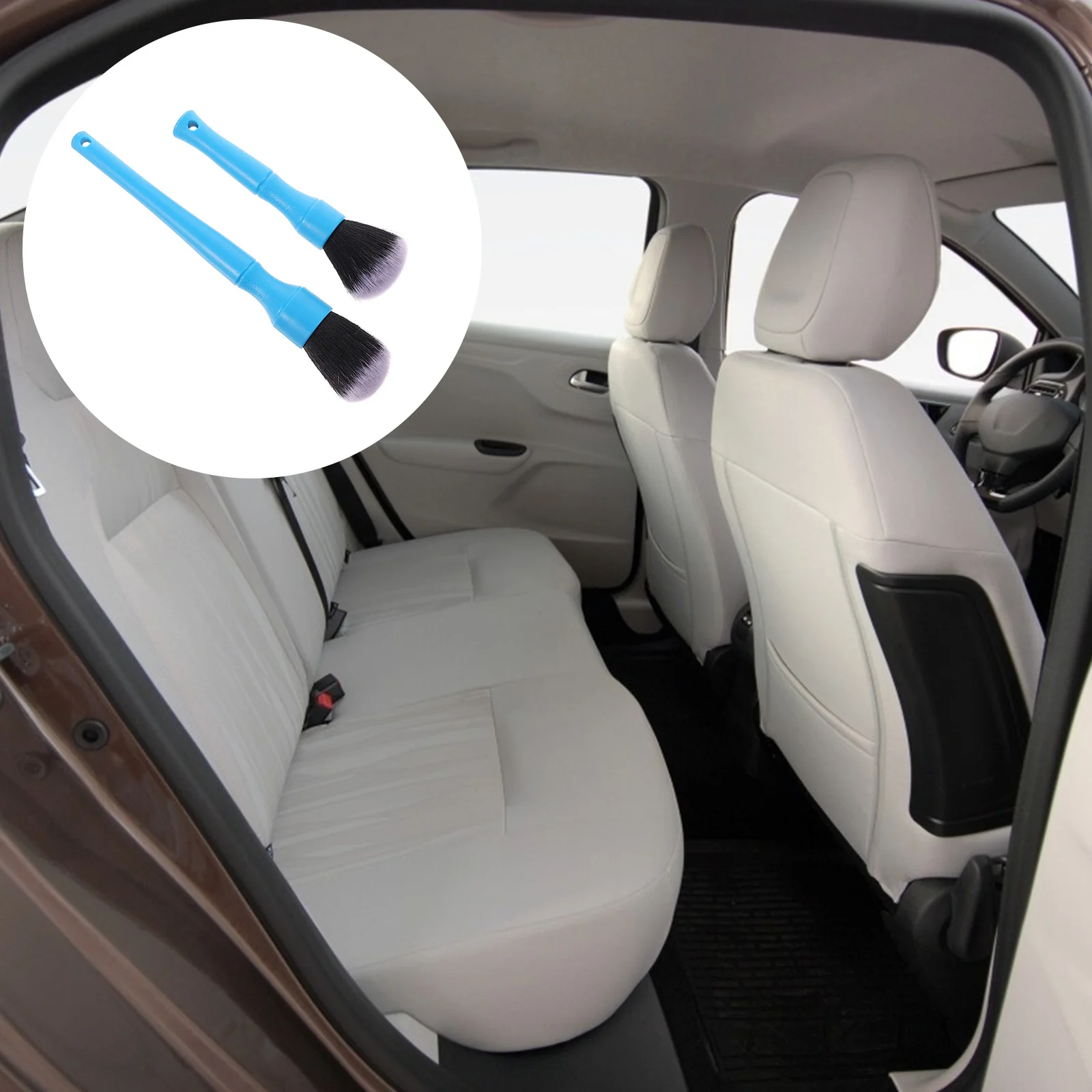 

2Pcs Car Detail Brushes Ergonomic Design Non-Scratch Auto Detailing Tools for Upholstery Seams Window Buttons Interior