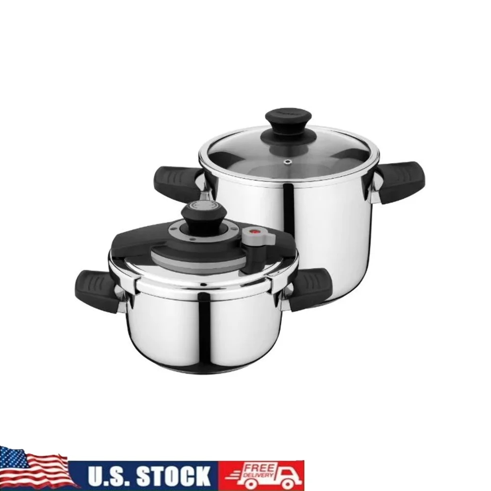 

Набор скороварки из нержавеющей стали, 4 шт., 7,4 Qt, 4,2 Qt, прочная посуда, сменные крышки, идеальный подарок, новые товары для дома