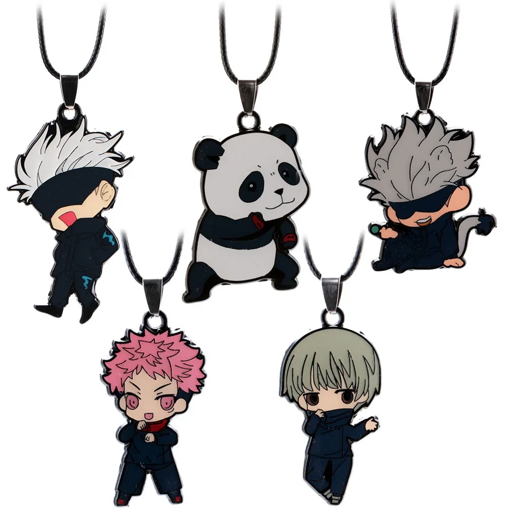 Jujutsu Kaisen Cartoon Figure Pendant Necklace for Men Women Gojo Satoru Itadori Yuji Choker Necklaces Anime Fans Cos Jewelry