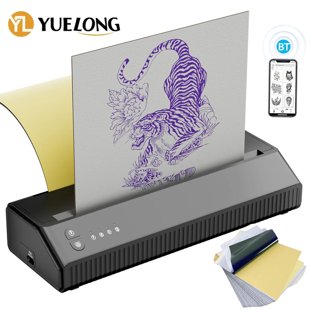 Wireless Bluetooth Tattoo Transfer Machine Stencil Transfer Printer 2500mAh Battery Portable Thermal Maker Printing Copier