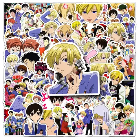 50PCS Ouran High School Host Club Stickers Campus Love Animation Decals Cartoon Toy Fridge Luggage Guitar