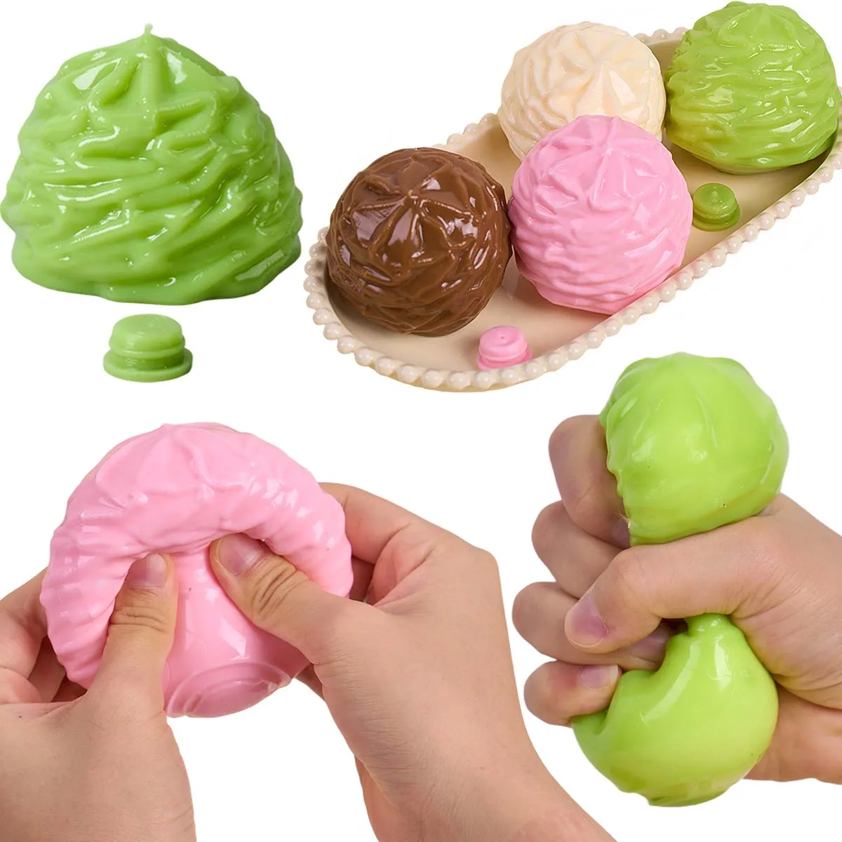 Eiscreme-TPR-Leerkugel-Gussformen für DIY-Handgemachtes Quetsch-Fidget-Spielzeug, langsam zurückfedernde Stress-Füllstoffe, Bastelzubehör – Detail 5