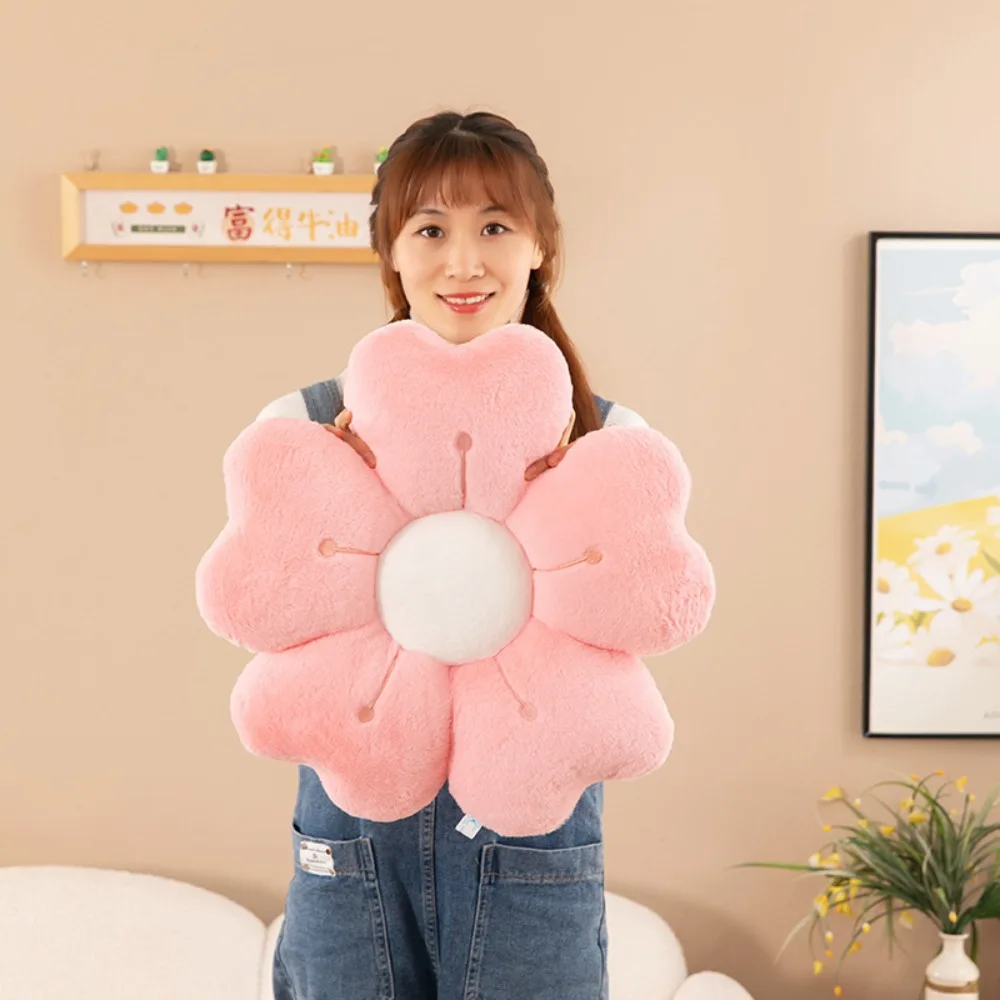 Oreiller en peluche fleur de cerisier pour enfants, jouet épais en forme de fleur, coussin de chaise doux et facile à rebond, coussin de siège pour chambre à coucher