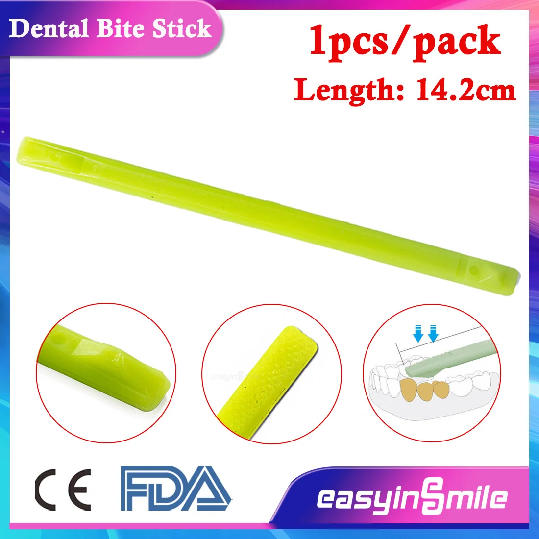 

Easyinsmile 1Pcs Dental Lab Inlay Crown Bridge Setter 142MM Bite Stick Bar With Cross-stripes Autoclavable