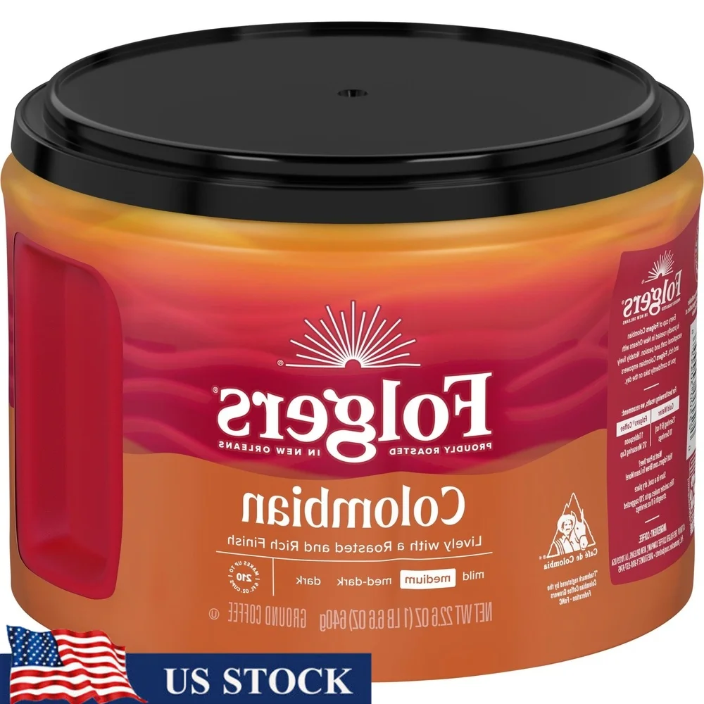 Café molido tostado medio colombiano, bote de 22,6 oz, sabor animado, elaboración perfecta, prensa francesa, elaboración en frío, café 100% Arábica