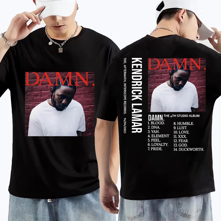 

Rapper Kendrick Lamar Music Album Damn Graphic Man women T Shirts Pure Cotton Unisex print short sleeve t-shirt Summer Tops