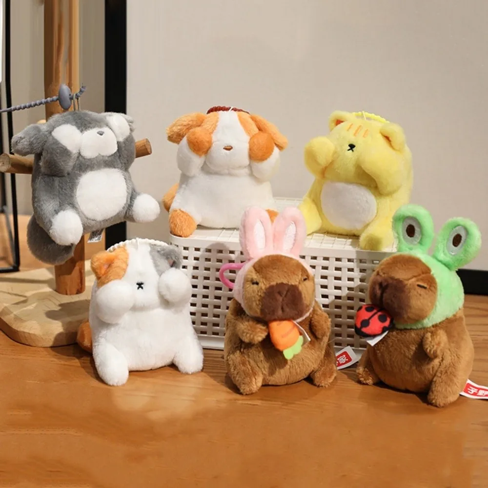 

Подвеска на рюкзак, мягкий брелок с изображением кота и собаки, забавный кулон с изображением капибары, милая мягкая кукла, кулон, подарки на день рождения